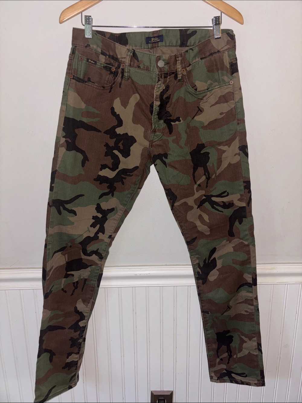 Polo Ralph Lauren Sullivan Slim Camo Stretch Jeans Zip Fly Camouflage
